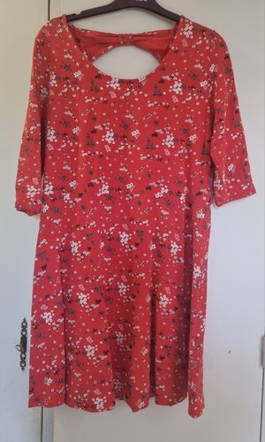 Robe femme rouge fleurie - rouge, cache