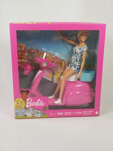 Poupée barbie son scooter - poupée,