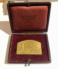 MÉDAILLE PLAQUE EN BRONZE DORÉ LOISEAU BAILLY MEDAL ART 