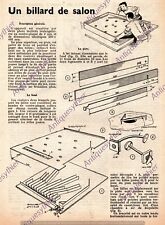 BILLARD DE SALON POUR ENFANT / SCHEMA PLAN DECOUPE 1950 DIY KID GAME POOL TABLE