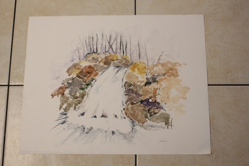 Aquarelle paysage dordogne - aquarelle,