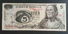 MEXIQUE UN billet Usagé de 5 PESOS Pick62C  QUERETARO ALOES  1972