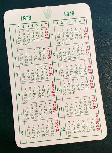 Rolex 1979 calendar - rolex,