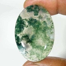 52.10Cts Vert Naturel Mousse Agate Ovale Cabochon Ample Gemme 27x39x6mm