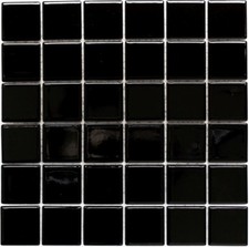 Mosaïque baguette céramique brillant noir cuisine bain 16B-0301_f | 10 plaques