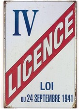 PLAQUE METAL LICENCE