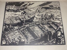 MATHURIN MEHEUT GRAVURE SUR LINOLEUM RARISSIME TIRAGE ORIGINAL 1920 Bretagne Mer