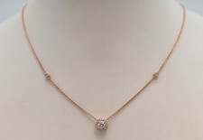 Collier en Or rose 18 carats sertie de diamants de synthèse 