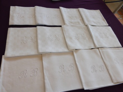 Lot serviettes anciennes - lot,