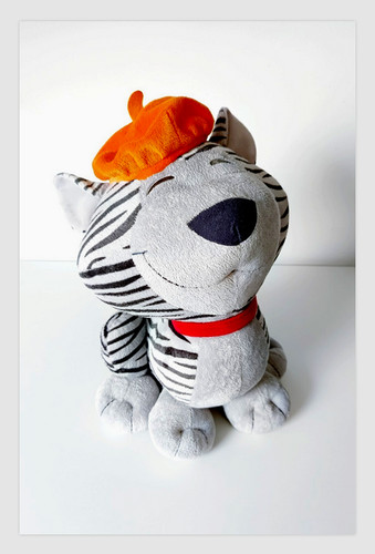 Peluche doudou grand chat gris - peluche/doudou,