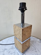 Pied De Lampe Vintage Chromé Et Liege Design Seventies