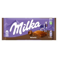 Milka Chocolat Au Lait Des Alpes Avec Pâte De Noisette Aromatique 90G