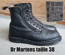 Dr MARTENS "Pascal Zip" taille 38 UK5 cuir noir 1460 zippée