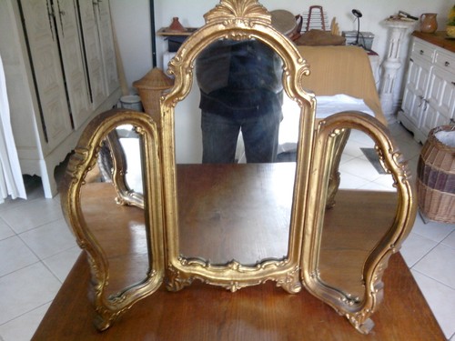 Ancien miroir triptyque - , en