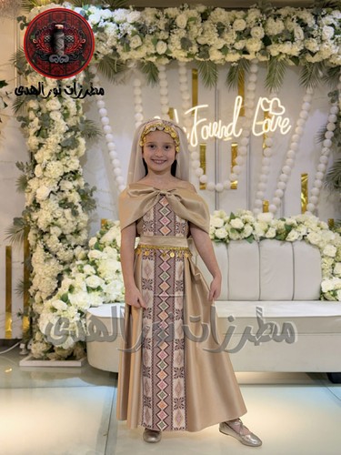 Embroidered girl thobe - embroidered, satin