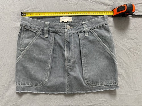 Jupe jean gris poches - jean,