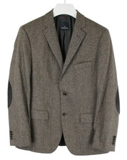 Daniel Hechter Blazer Homme Ue 52 Soie Laine Blend Simple Boutonnière Coudières