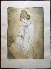 Tableau Litho "Femme dénudée" par Bernard CHAROY (1931-2024)