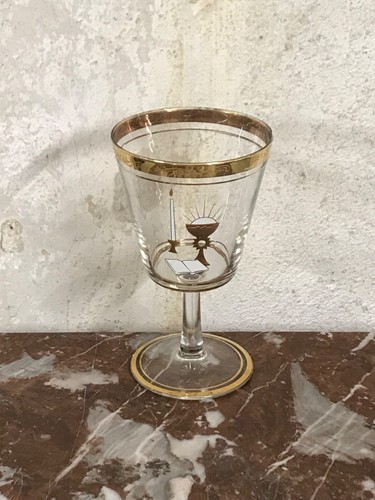 Ancien verre pied souvenir - À,