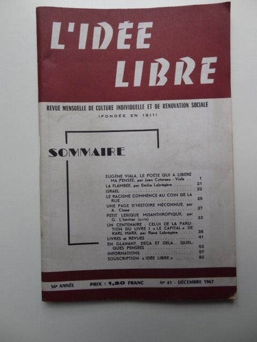 Revue idée libre - l'idée, n°