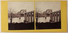 Royal Albert Bridge Saltash UK Photo Chappuis Stereo Vintage Albumine c1865