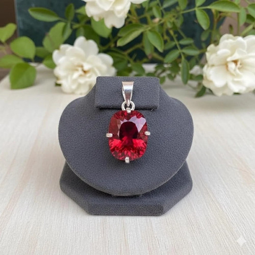 Pendentif charme rubis naturel - pendentif,