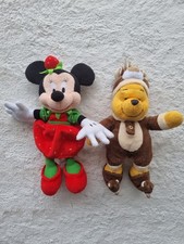 Lot 2 Peluches Doudous Disney : Minnie Mouse Et Winnie L'ourson Disneyland Paris