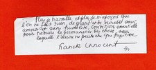 LB23-BILLET AUTOGRAPHE-PLAQUETTE-FRANCK INNOCENT-ARTISTE PEINTRE-(1912-1983)
