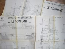 Le Tonnant corsaire fin XVIIè 2 plans 1/60è 97x62 cm