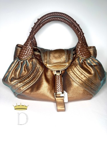 Fendi metallic bronze leather - fendi,