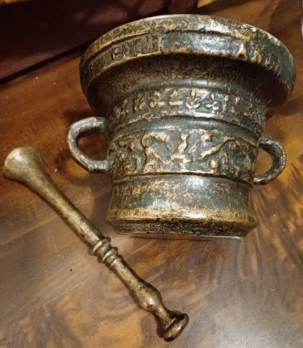 Ancien mortier son pilon - ancien,