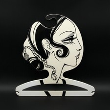 Cintre lithographié Vintage 70s Ges.gesch | Portrait pop art noir & blanc