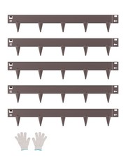 VEVOR Bordure Paysagère Jardin Acier Résistant à Rouille 5PCS 990x156 mm Marron