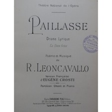 LEONCAVALLO Ruggero Paillase Opéra Chant Piano 1902