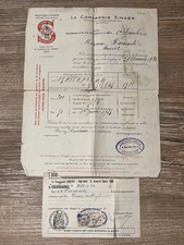 Facture originale Singer 1934 Nice Marseille – machine à coudre 15K88 TP2 MB