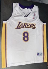 Vintage Champion Los Angeles Lakers Kobe Bryant #8 Jersey White XL 2000s NBA Y2K