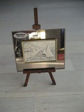 petit tableau en argent 925/100 longueur 6,5 cm  largeur 4,5  environ + chevalet