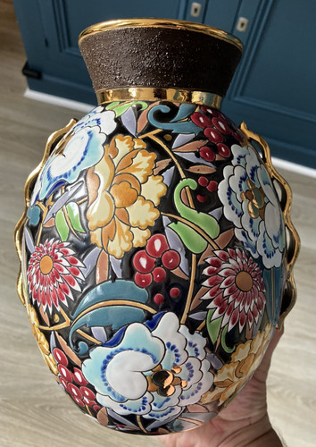 Beau vase art déco - beau, emaux