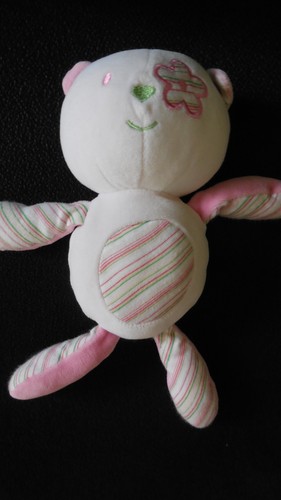 Doudou peluche ours chat rose - peluche,