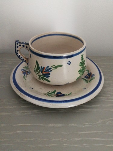 Tasse soucoupe quimper - tasse, hb.