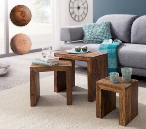 Finebuy tables gigogne bois - gigogne,
