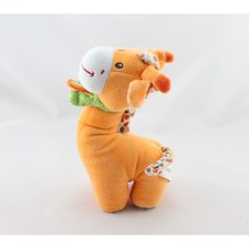 Doudou girafe orange pois