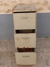 Meuble industriel vintage, 3 tiroirs, marque « STRAFOR »