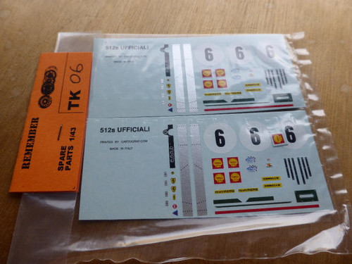Decals ferrari 512s - 1:43,