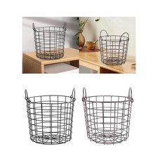 Panier de rangement en fil de fer, grand panier à journaux pour