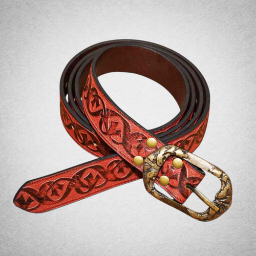 Ceinture viking cuir gaufré - viking,