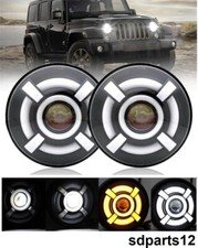 2 Phares Avant LED Rond 40W 7" Feu de Route Croisement Diurne DRL Pour 4x4 VTT