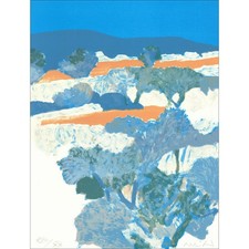 MÜHL Roger - Lithographie originale "Provence : Les vergers d'oliviers" 42x32cm 