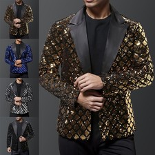 Veste de costume homme glamour avec paillettes parfaite pour les performances su