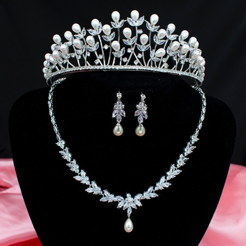 Tiara perles zircon - tiara,